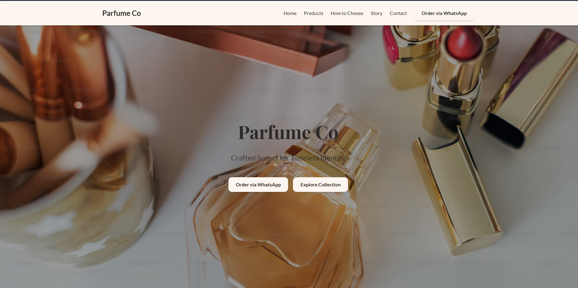 Website Katalog Parfum / Landing Page Parfum