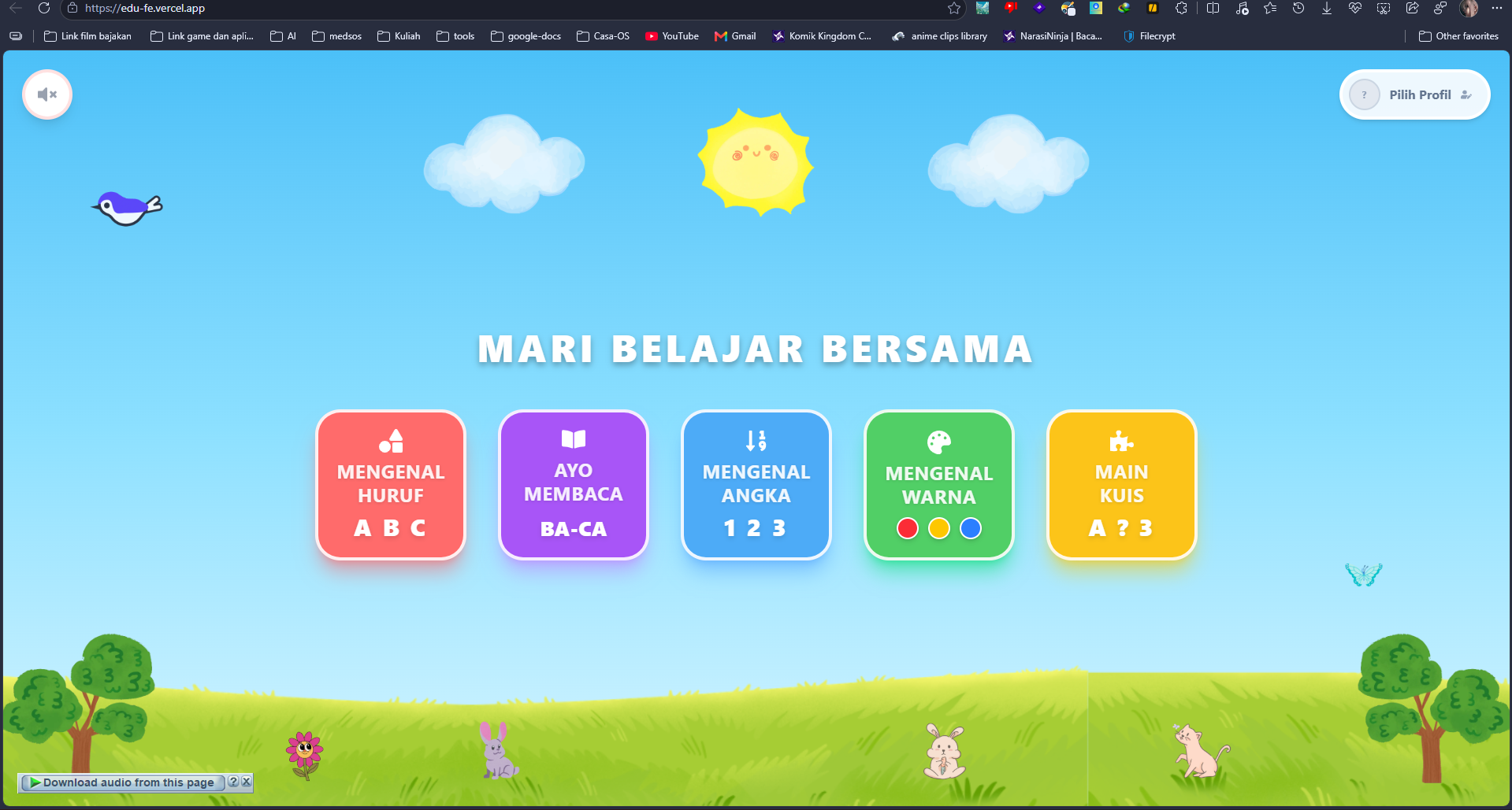 Website Interaktif Pembelajaran Anak (Mari Belajar Bersama)